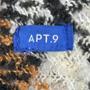 APT.9 London Plaid Toggle Ruana Poncho Cape Wrap Black‎ Brown White Cozy OS thumbnail 7