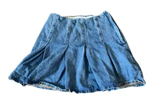 H&M Divided Pleated Mini Skirt Women 0 Blue Denim High Waisted Y2K Preppy thumbnail 1