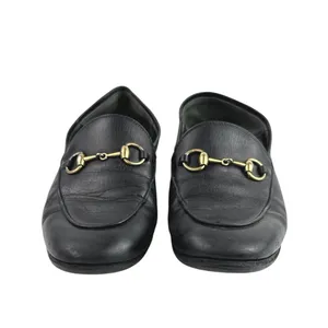 Gucci Women's Black Leather Horsebit Accent Slip On Loafers Flats 35 1/2 US 4.5 thumbnail 2