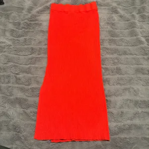 VICI Ribbed Knit Midi Skirt XS Orange Side Slit Bodycon thumbnail 2