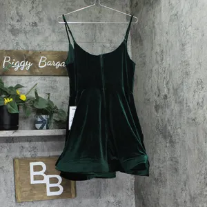 NWT B. Darlin Square Neck Asymmetric Layered Skirt Mini Dress Dark Green 15/16 thumbnail 5