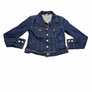 💙 J.Crew Classic Dark‎ Wash Denim Jean Jacket XS 🧵 thumbnail 2
