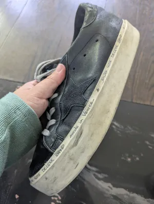 Golden Goose Deluxe Brand Hi Star Black Leather Low Top Sneakers Size 36 thumbnail 8
