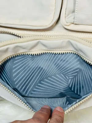 Everyday Utility Tote Bag in Light Beige - Multiple Pockets thumbnail 7