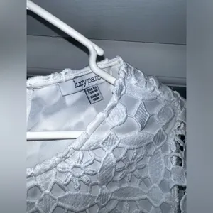 Lucy Paris White Lace Bell Sleeves Shirt Xs thumbnail 4