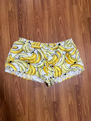 PINK Victoria's Secret banana print lounge sleep boxer shorts size XL. thumbnail 2
