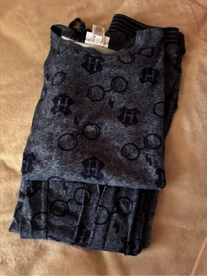 Women’s Dark Gray Patterned Long-Sleeve Pajama Set - Cozy Sleepwear thumbnail 1