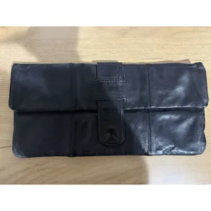 Lulu Townsend Evening Purse Bag Clutch Black Leather M thumbnail 2