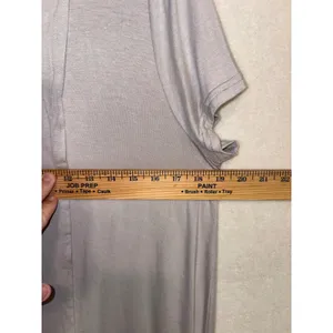 Free People Beach Crossover Short Sleeve Tulip Slit Maxi Dress lilac purple L thumbnail 5