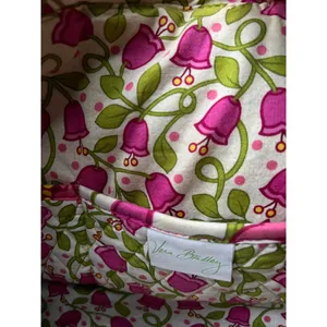 Vera Bradley Quilted Pink and Green Floral Tote Bag thumbnail 7