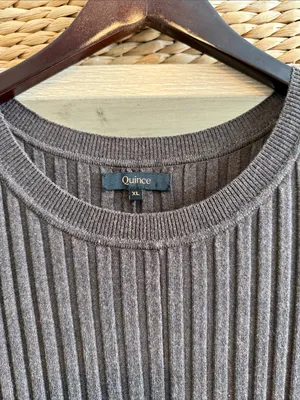 Quince Cotton Cashmere Ribbed Long Sleeve Crew Midi Dress, XL thumbnail 5