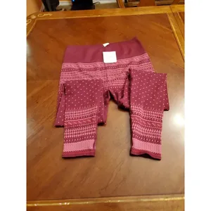 Fabletics Holiday Print Fair Isle Plaid Red Legging Xl Nwt Designer thumbnail 6
