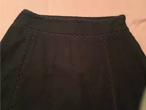 NWT Black Cotton A-Line Midi Skirt thumbnail 6