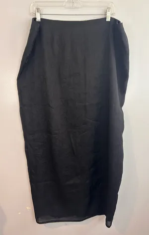 NWT SNDYS. Black Shiny Tamsyn Midi/Maxi Lightweight Shiny Skirt Size 4X Revolve thumbnail 1