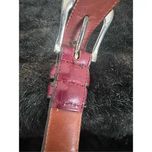 Vintage Coach Red Belt 32 Real Glove Tanned Cowhide Leather Solid Brass thumbnail 5