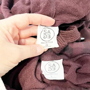SAGE Collective Hoodie Sweatshirt Matching Jogger Sweatpants Leopard Maroon XS/S thumbnail 2