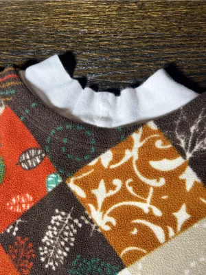Blair Fleece Autumn Patchwork Print Pullover Sweatshirt White Mockneck Collar XL thumbnail 7