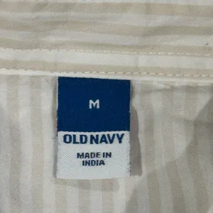Old Navy Tie-Back Open-Back Button-Down Shirt Neutral Stripe Women’s M thumbnail 5