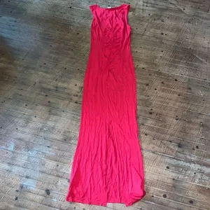 Venus ruched red knit S vacationcore stretchy maxi dress thumbnail 4