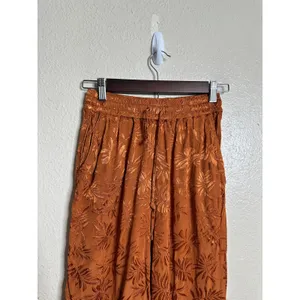 L*Space In Your Dreams Pajama Set size S in Amber Palm Jacquard Satin Lounge thumbnail 4