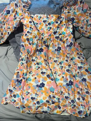 Amanda Uprichard Darling‎ Puff Sleeve Floral Mini Dress M Madagascar Print thumbnail 15