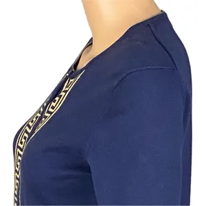 LILLY PULITZER Navy & Gold Greek Key Keane Cardigan Sweater Buttons Small thumbnail 9