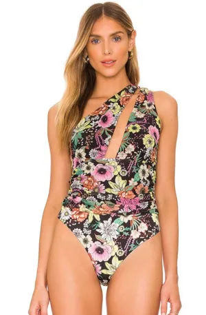 Revolve AFRM Kim Bodysuit In Noir Garden thumbnail 1