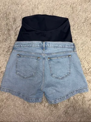 Abercrombie & Fitch Light Wash Denim Maternity Shorts thumbnail 5