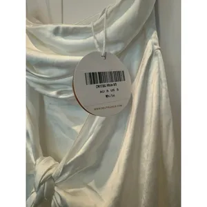 Selfie Leslie White Strapless Maxi‎ Dress Tie Front Formal Cocktail Party thumbnail 4