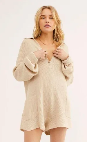 Free People Beach Picnic Sweater Romper thumbnail 3