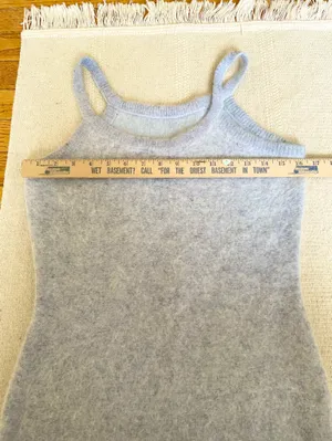 Vintage Y2K Cashmere Blend Sweater Dress Size Small Light Gray Super Fuzzy 2000s thumbnail 5