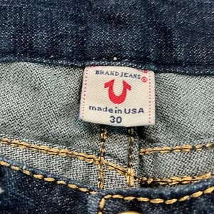 True religion women’s 30 gold threaded medium‎ wash jeans y2k vintage bootcut thumbnail 3