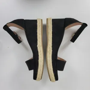 BCBGeneration Addie Women Sandals Size 7.5 Black Ankle Strap Espadrille Platform thumbnail 7