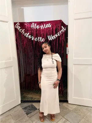 Cream Asymmetrical Shoulder Ruched Twist Maxi Dress thumbnail 4