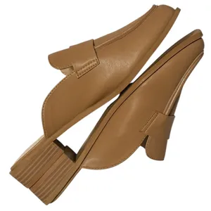 Oasis Society California Tan Vegan Leather Square Toe Block Heel Mules Size 10 thumbnail 8
