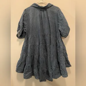 Denim Babydoll Style Mini Dress/Oversized Shirt Sz L thumbnail 5