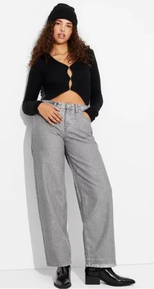 Wild Fable Women’s Mid-Rise 90’s Relaxed Straight Jeans – Gray thumbnail 1