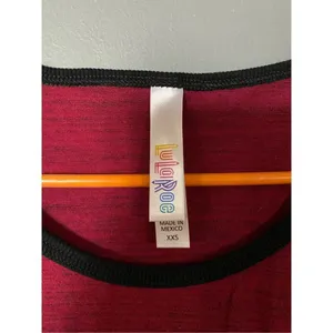 LulaRoe Heathered Red Short Sleeve Shirt Size XXS thumbnail 3