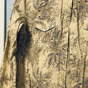 JAK Women's Tan Paisley Western Snap Long Sleeve Shirt Cowgirl Barn Top thumbnail 3