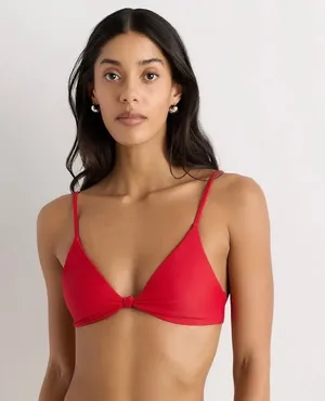 New Quince Italian Knotted Triangle Bikini Top Size Small thumbnail 1