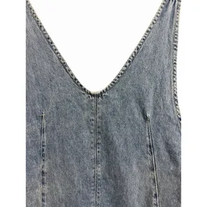 Free People "We The‎ Free" High Roller Denim Jumpsuit Light Wash Women's Size XS thumbnail 9