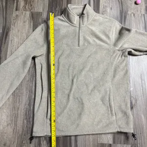 Croft & Barrow Tan Fleece Quarter Zip Pullover Men's Medium thumbnail 9