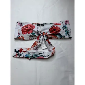 Edel Qual Womens 3 Piece Floral Swim Set Bandeau Top Bikini Bottom Mesh Skirt XS thumbnail 8