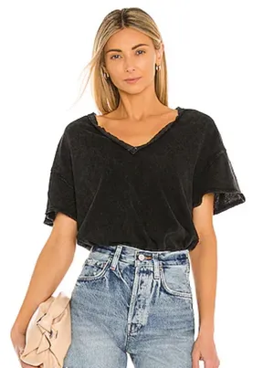 Free People Joni tee black size M thumbnail 1