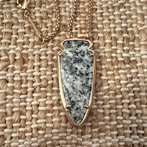 Kendra Scott Kimmy Necklace Gray Granite Pendant thumbnail 3