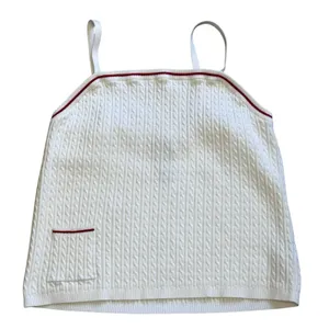 Lauren‎ Ralph Lauren White Cable Knit Cotton Sweater Tank Top Plus Size 1X VTG thumbnail 1
