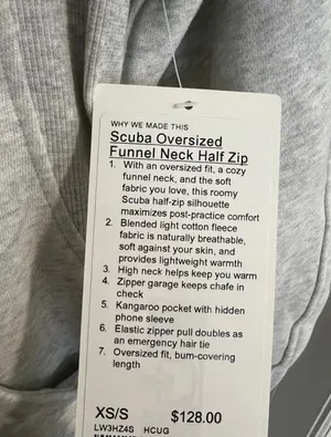 Scuba Half-Zip Long Lululemon Oversized Funnel Neck thumbnail 4