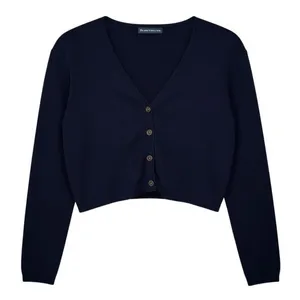 Brandy Melville Cropped Navy Button-Up Cardigan – One Size – EUC thumbnail 2