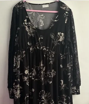 Maurices Black Floral Maternity Dress thumbnail 1