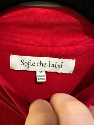 Sofie The Label Mixed Material High Neck Bubble Skirt Crimson Red Size M thumbnail 7